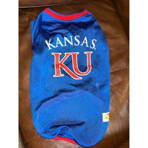 Kansas KU Jayhawks Pet‎ Dog Jersey Shirt Blue Red Large Basketball NCAA
